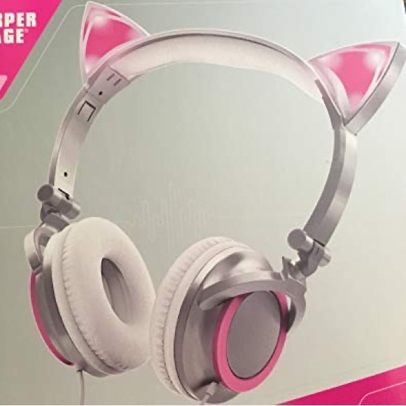 Sharper Image Pink Cat Ear LED Light Up Headphones - Picture 3 of 3